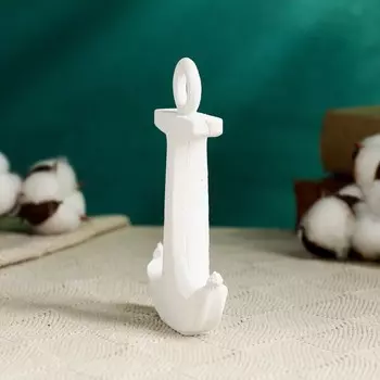 Фигура "Якорь" белая, 13см