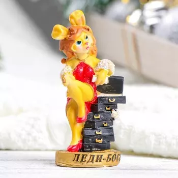 Фигура "Зайчиха Леди Босс" рыжая, 5х4х10см