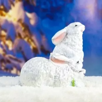 Фигура "Зайцы семейка зимние" 27см
