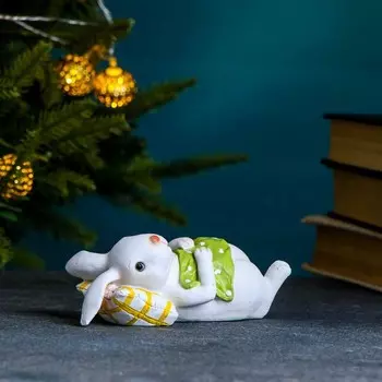 Фигура "Зайка отдыхает" 14х9х6см