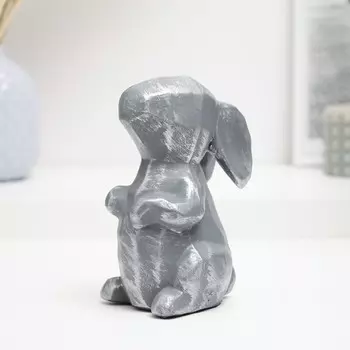 Фигура "Зайка полигональный" серая, 10х16см