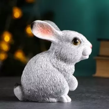 Фигура "Зайка" серебро, 8х13х13,5см