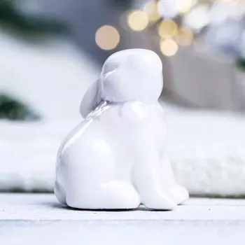 Фигура "Заяц" белый, МИКС, 4х4х6см