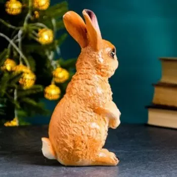 Фигура "Заяц лесной" рыжий, 20х10см