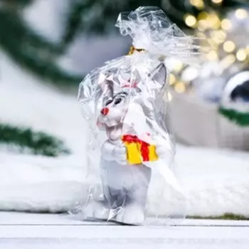 Фигура "Заяц новогодний" МИКС, 5х5х8см