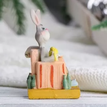 Фигура "Заяц отдыхает" серый, 5х4х10см