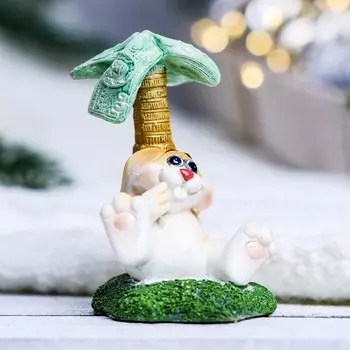 Фигура "Заяц под пальмой" МИКС, 6х6х7см