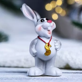 Фигура "Заяц с медалью" МИКС, 5х5х8см