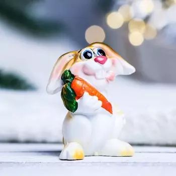 Фигура "Заяц с морковкой" МИКС, 5х4х5см
