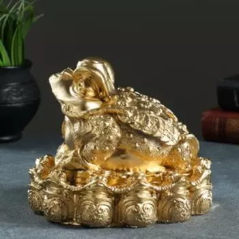Фигура "Жаба фэн-шуй" 18х18см золото