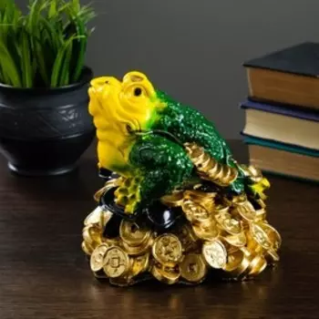 Фигурка гипс «Жаба малая на деньгах», 1516 см