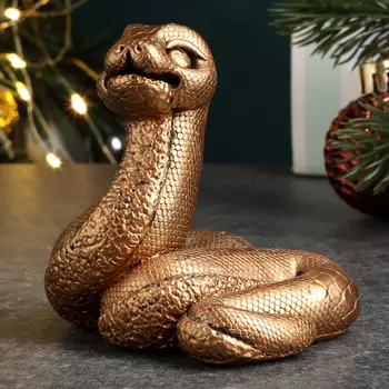 Фигурка гипс «Змейка Даша», под бронзу, 564 см