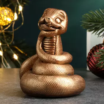 Фигура "Змейка мечтает" бронза, 6х6см