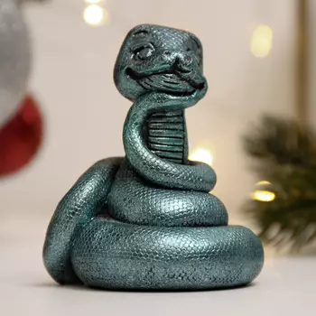 Фигура "Змейка мечтает" лунный, 6х6см