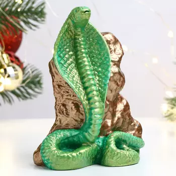 Фигурка гипс «Змея хрустальница», салатовая-бронза, 108 см