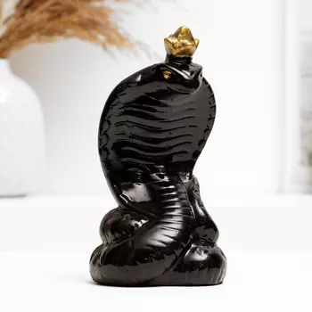 Фигура "Змея с короной" черный, 7см