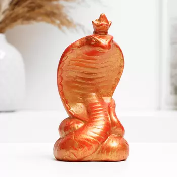 Фигура гипс «Змея с короной», красный с позолотой, 816.5 см