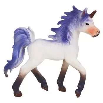 Фигурка «Белый жеребёнок-единорог с синей гривой»