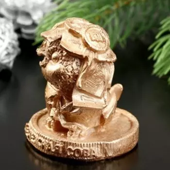 Фигурка "Денежная сова", золото 6 х 4,9 см