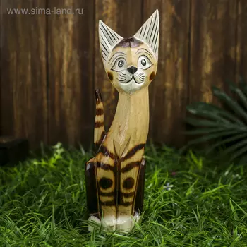 Фигурка дерево "Кот хвост трубой" серый 30 см