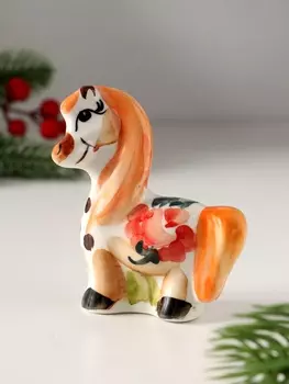 Фигурка фарфор гжель «Конь с гривой», 87.5 см, цветной