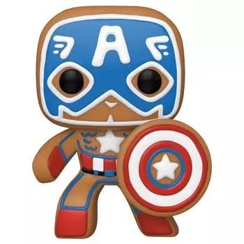 Фигурка Funko POP! Bobble Marvel Holiday Gingerbread Captain America