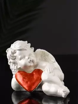 Фигурка гипс «Ангел с сердцем», 14107 см, перламутр