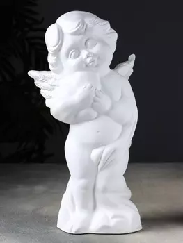 Фигурка гипс «Ангел с сердцем», 201535 см, белый