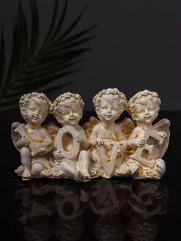 Фигурка гипс «Ангелы Love», 7135 см, позолота