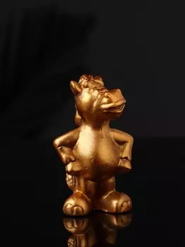 Фигурка гипс «Конь реальный», 8 см, бронза
