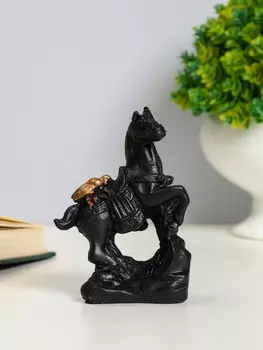 Фигурка гипс «Конь с мухой», 863 см, чёрный