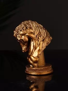 Фигурка гипс «Конь: шахматная фигура», 96 см, цвет бронза