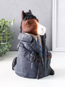 Фигурка гипс «Конь в пальто», 2412.516.5 см, джинса