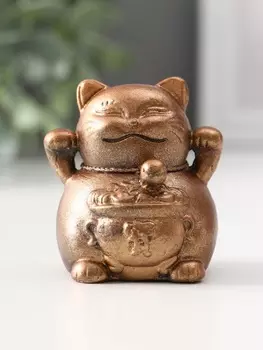 Фигурка гипс «Кот манэки-нэки», 5.555 см, бронза