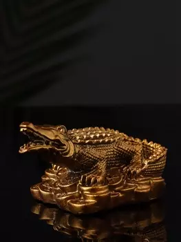 Фигурка гипс «Крокодил на деньгах», 12108 см, под бронзу
