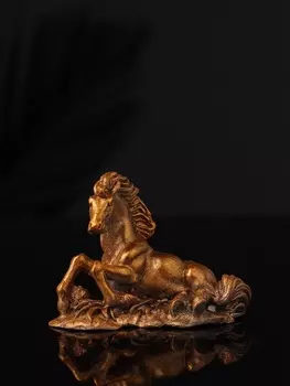 Фигурка гипс «Лошадь лежит», 863 см, бронза
