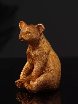 Фигурка гипс «Медведь сидит», 96 см, бронза