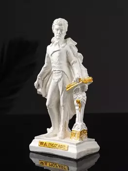 Фигурка гипс «Моцарт», 157 см, белый с позолотой