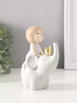 Фигурка керамика «Малыш на слоне», 4.510.513 см