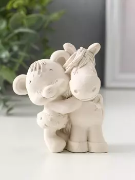 Фигурка «Мишка с лошадкой», 8.576 см, натуральный