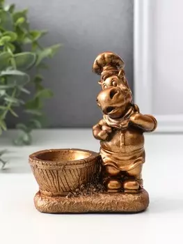 Фигурка-подставка для мелочей «Конь шеф повар», подсвечник, 129.55.5 см, бронза