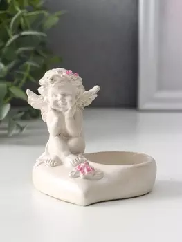 Фигурка-подсвечник на 1 свечу «Ангел на сердце», 877.5 см, перламутр