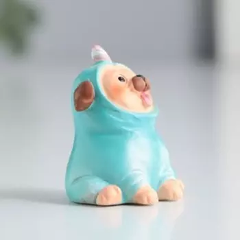 Фигурка полистоун «Мопс в костюме единорога», 4 см