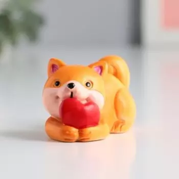 Фигурка полистоун «Собака с сердцем», 7 см