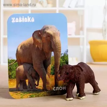 Фигурка «Слон», с обучающей карточкой