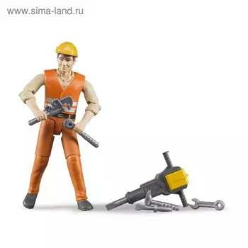 Фигурка строителя с аксессуарами