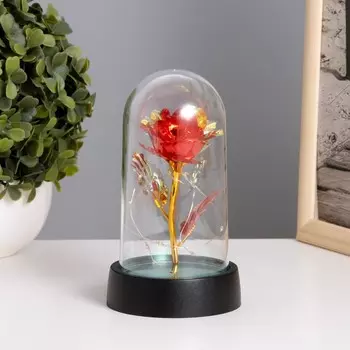Фигурка световая в колбе RISALUX «Цветок», LED-ночник, 3AG10, красный, 8.58.515.5 см
