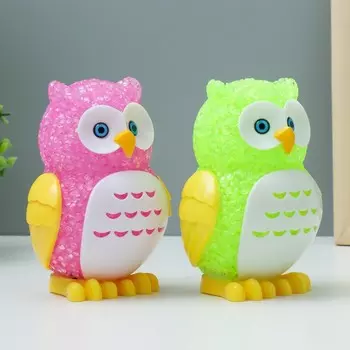 Фигурка светящаяся RISALUX «Филин», LED-ночник, RGB, от батареек 3LR44, 6710 см, МИКС