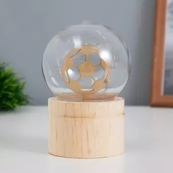 Фигурка светящаяся RISALUX «Футбольный мяч», LED-ночник, 3хAG10, шар-8 см, 6.56.511.5 см