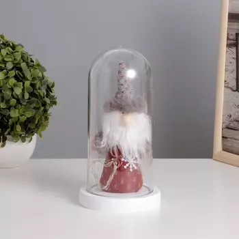Фигурка светящаяся RISALUX колба «Дед Мороз», LED-ночник, 3ААА, красный, 111122.5 см